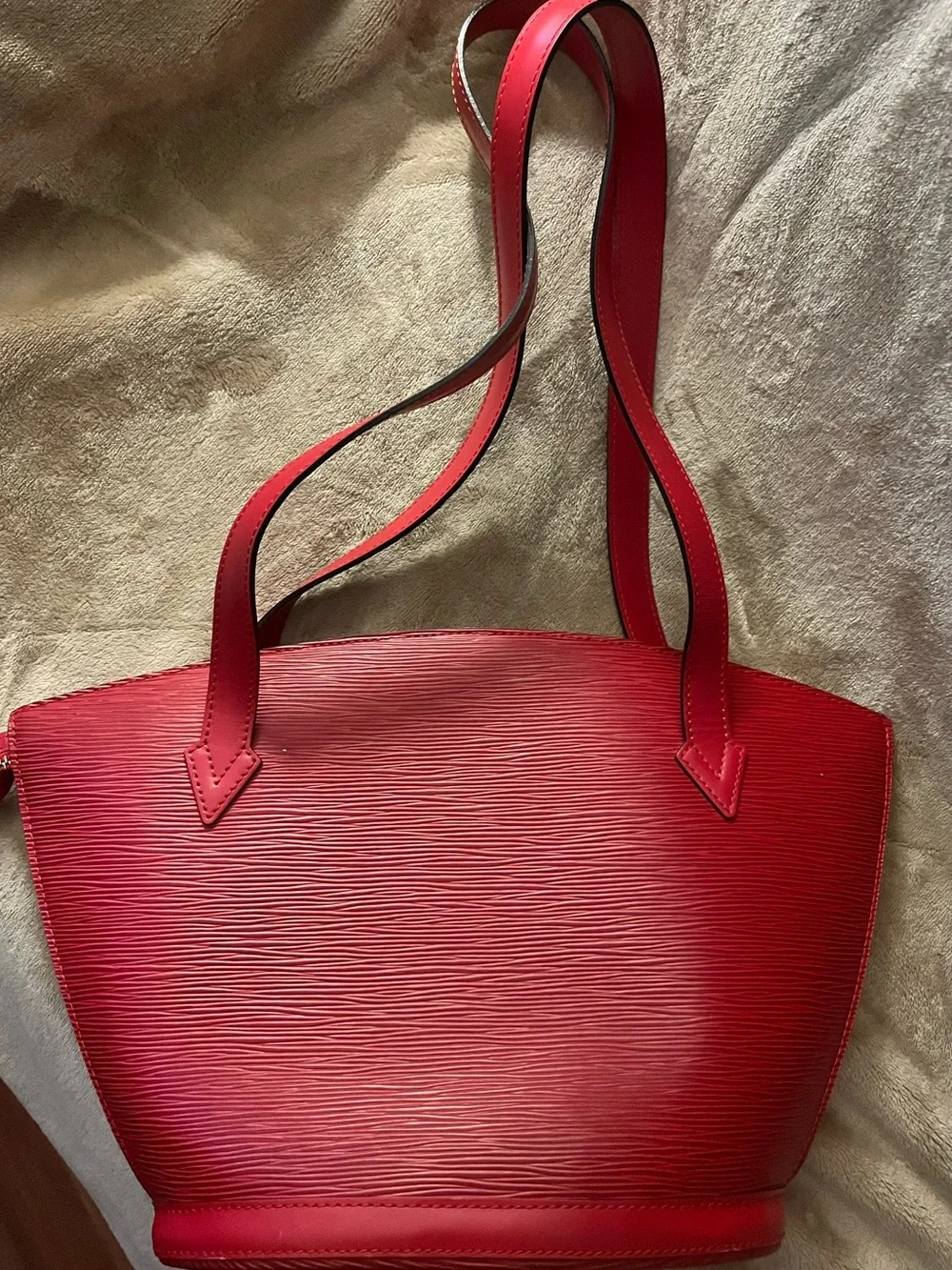 Louis Vuitton Red Textured Epi Leather Tote